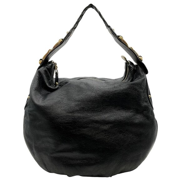 Gucci Black Leather Pelham Shoulder Bag with Gold Horsebits - Picture 1 of 8